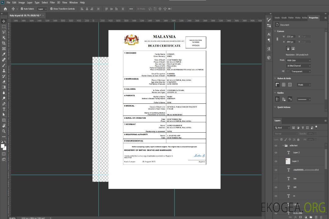 Modèle de certificat de décès en Malaisie au format Word et PDF template Modèle de certificat de décès en Malaisie au format Word et PDF template